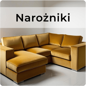 Elegancki, złoty narożnik oświetlony delikatnym dziennym światłem oraz napis nazwy kategorii "Narożniki"